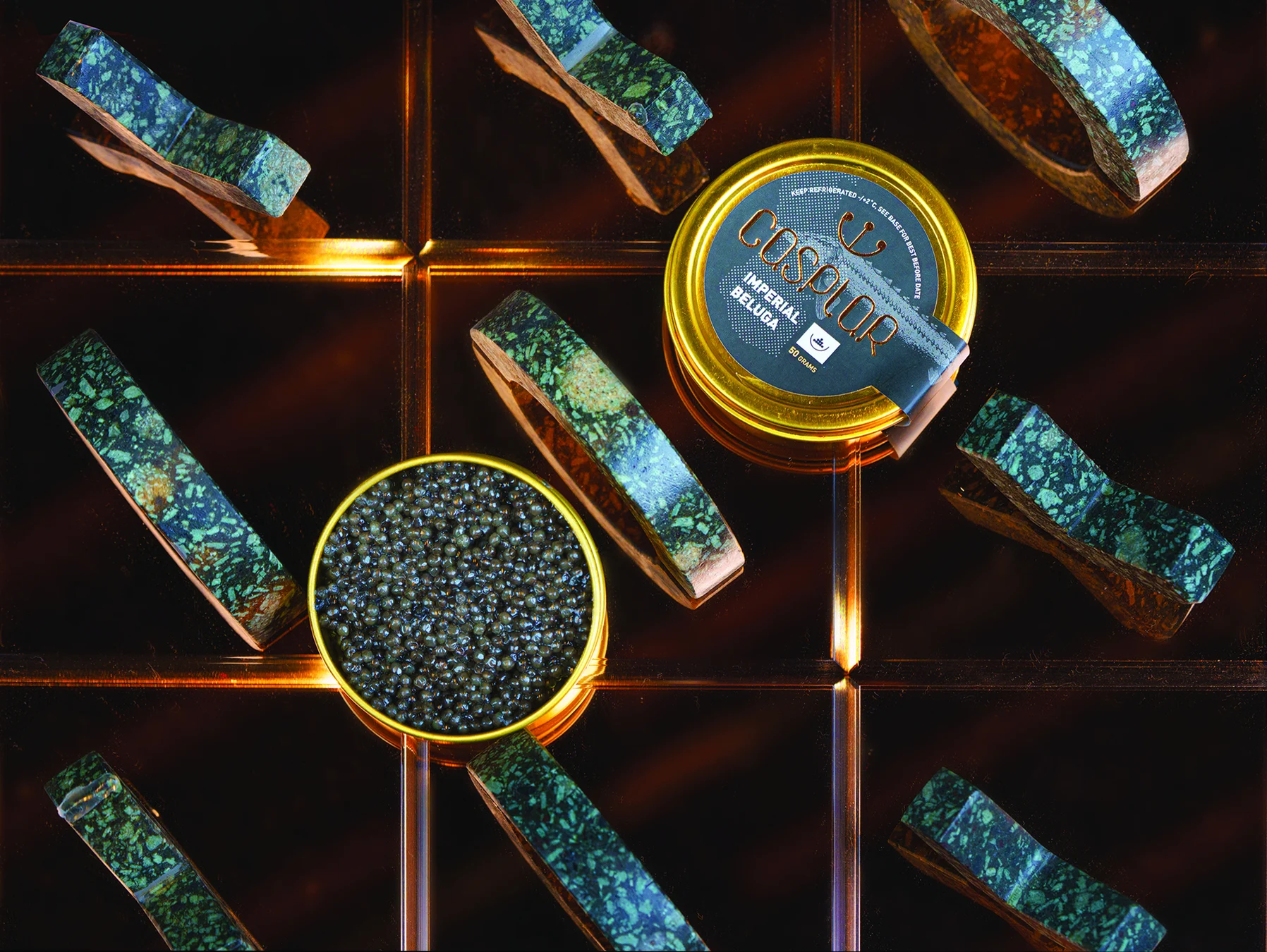 Caspiar Imperial Beluga caviar presentation